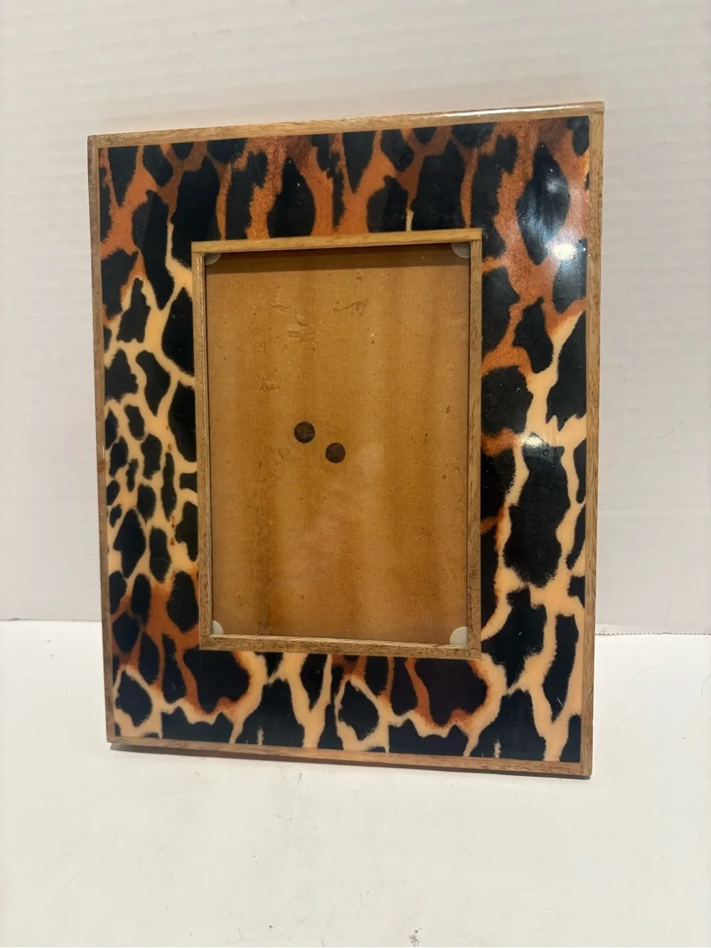 Pier 1 Leopard Print Photo Frame - Brown & Black